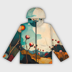 Женская ветровка Сюрреалистичный пейзаж с цветами