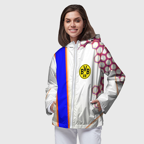 Женская ветровка Borussia geometry sport / 3D-Белый – фото 3