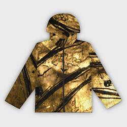 Ветровка с капюшоном женская Золото с черной текстурой, цвет: 3D-черный