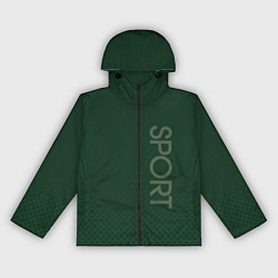 Ветровка с капюшоном женская Sport тёмно-зелёный текстурный, цвет: 3D-черный