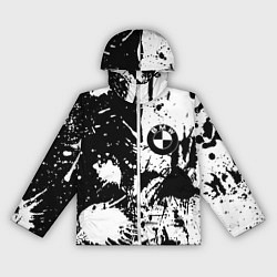 Ветровка с капюшоном женская BMW черно белые краски, цвет: 3D-белый