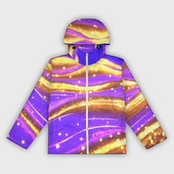 Ветровка с капюшоном женская Блестящая волнистая текстура, цвет: 3D-белый