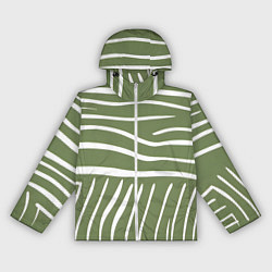 Ветровка с капюшоном женская Полоски зеленой зебры, цвет: 3D-белый