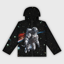 Ветровка с капюшоном женская The dalmatian brave cosmonaut - ai art, цвет: 3D-черный