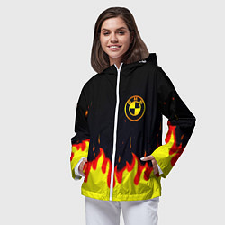 Ветровка с капюшоном женская BMW огненный, цвет: 3D-белый — фото 2