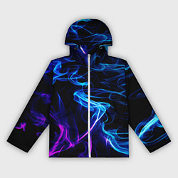 Ветровка с капюшоном женская Color blue pink, цвет: 3D-белый