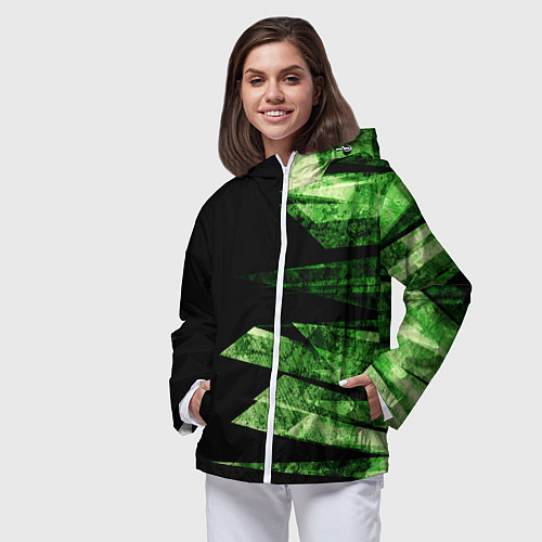 Женская ветровка Color green black / 3D-Белый – фото 3