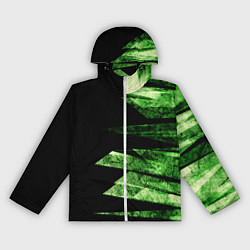 Ветровка с капюшоном женская Color green black, цвет: 3D-белый