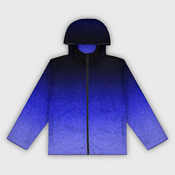 Ветровка с капюшоном женская Градиент индиго из чёрно в синий текстура крошка, цвет: 3D-черный
