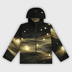 Женская ветровка Золотистый свет на черной текстуре