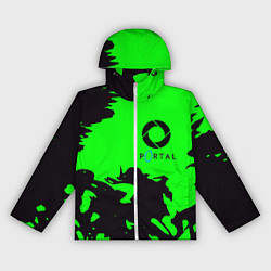 Ветровка с капюшоном женская Portal черный дым, цвет: 3D-белый