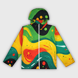 Ветровка с капюшоном женская Желто-зеленая краска текстура, цвет: 3D-белый