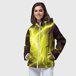 Ветровка с капюшоном женская Color yellow black, цвет: 3D-белый — фото 2