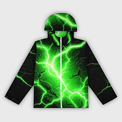 Ветровка с капюшоном женская Color green black, цвет: 3D-белый