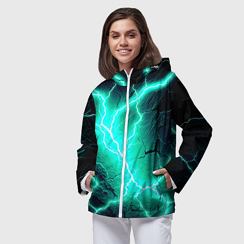 Женская ветровка Color light blue black / 3D-Белый – фото 3