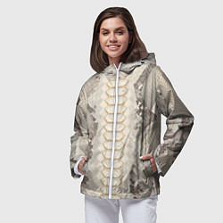 Ветровка с капюшоном женская Светлая кожа змеи, цвет: 3D-белый — фото 2