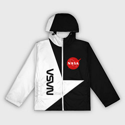 Ветровка с капюшоном женская Nasa текстура геометрия, цвет: 3D-белый