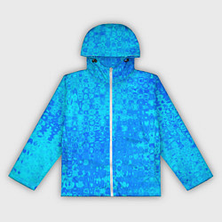 Ветровка с капюшоном женская Голубой неоновый абстрактная текстура, цвет: 3D-белый