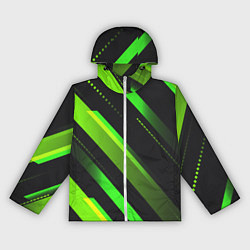 Ветровка с капюшоном женская Color black green, цвет: 3D-белый