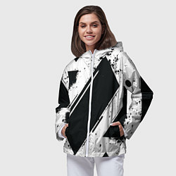 Ветровка с капюшоном женская Color black white, цвет: 3D-белый — фото 2