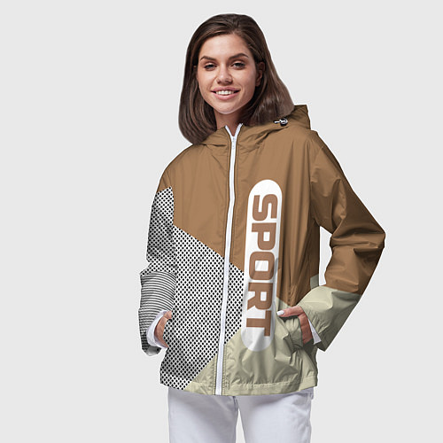 Женская ветровка Sport светло-коричневый / 3D-Белый – фото 3