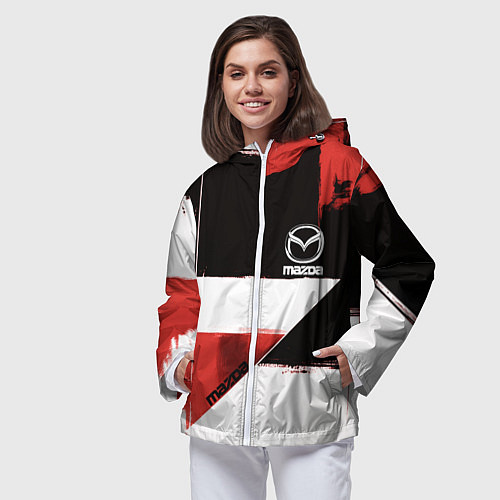 Женская ветровка Mazda логотип / 3D-Белый – фото 3