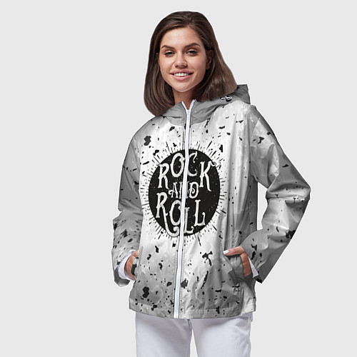 Женская ветровка Рок энд ролл / 3D-Белый – фото 3