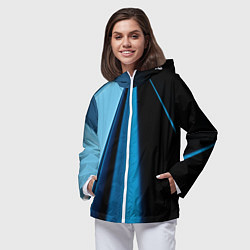 Ветровка с капюшоном женская Black blue, цвет: 3D-белый — фото 2