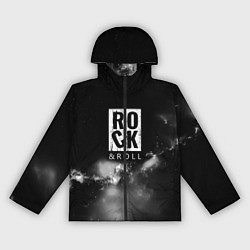 Ветровка с капюшоном женская Рок н ролл дым, цвет: 3D-черный