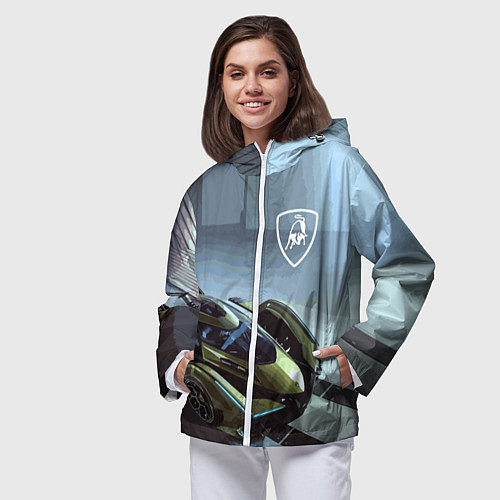 Женская ветровка Lamborghini - motorsport extreme / 3D-Белый – фото 3