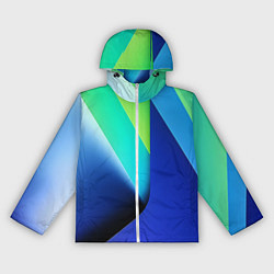 Ветровка с капюшоном женская Color blue green, цвет: 3D-белый