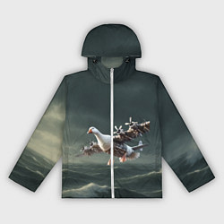 Ветровка с капюшоном женская Бомбардито гусито мем, цвет: 3D-белый