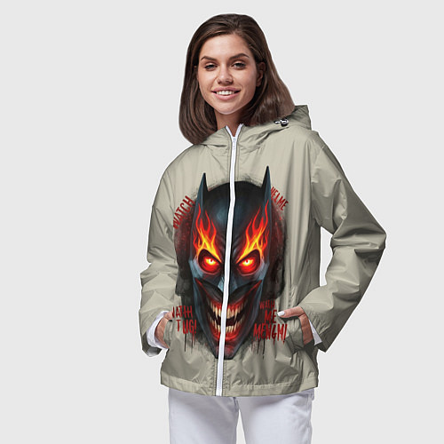 Женская ветровка Огенный Бэтмент / 3D-Белый – фото 3