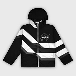 Ветровка с капюшоном женская Nasa геометрия полосы, цвет: 3D-белый