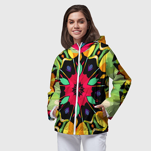 Женская ветровка Салатовый калейдоскоп / 3D-Белый – фото 3