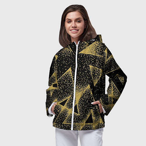Женская ветровка Triangle yellow with dots / 3D-Белый – фото 3