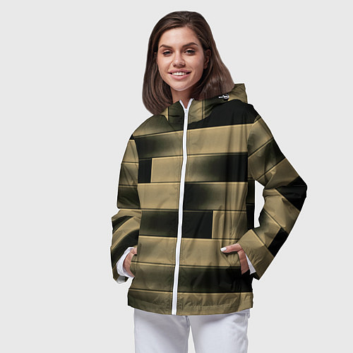 Женская ветровка Color yellow square / 3D-Белый – фото 3