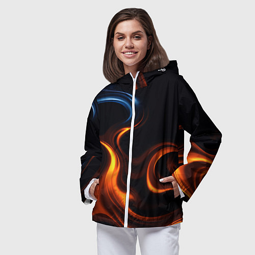 Женская ветровка The color is fire orange / 3D-Белый – фото 3