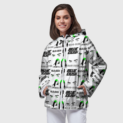 Женская ветровка Billie Eilish singer / 3D-Белый – фото 3