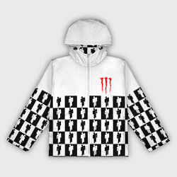 Ветровка с капюшоном женская Monster energy pattern, цвет: 3D-белый