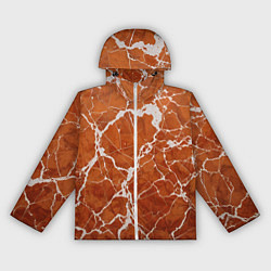 Ветровка с капюшоном женская Темно-оранжевый мрамор, цвет: 3D-белый