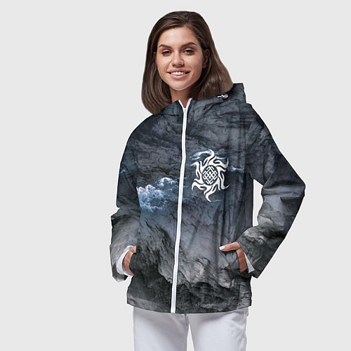 Женская ветровка Символика Белобога - оберег / 3D-Белый – фото 3