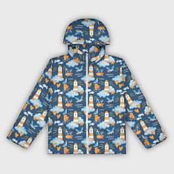 Ветровка с капюшоном женская Маяк в облаках, цвет: 3D-белый