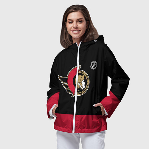 Женская ветровка Оттава Сенаторз хоккей / 3D-Белый – фото 3