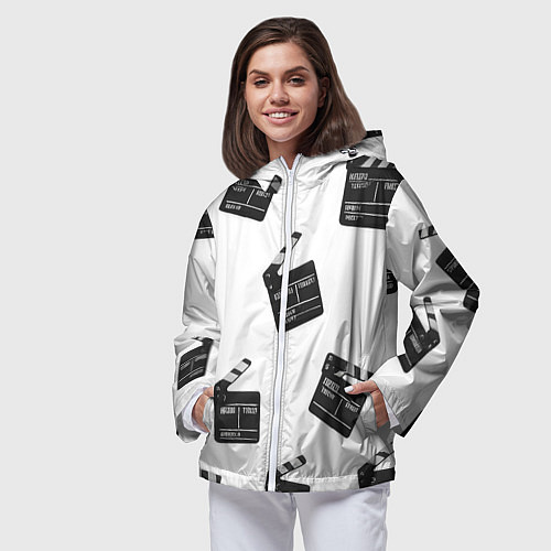 Женская ветровка Съёмочная хлопушка / 3D-Белый – фото 3