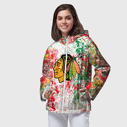 Женская ветровка Chicago Blackhawks NHL white / 3D-Белый – фото 3