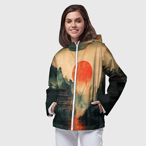 Женская ветровка Старый Японский монастырь / 3D-Белый – фото 3