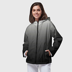 Ветровка с капюшоном женская Градиент металлический тёмно-серый, цвет: 3D-черный — фото 2