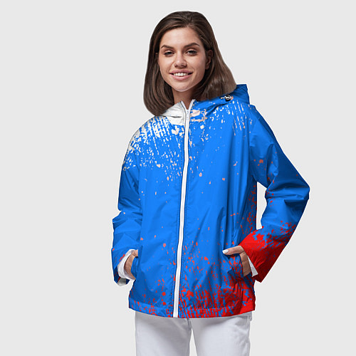 Женская ветровка Патриот - флаг / 3D-Белый – фото 3