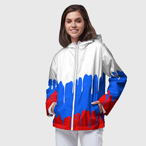 Женская ветровка Патриот - флаг / 3D-Белый – фото 3